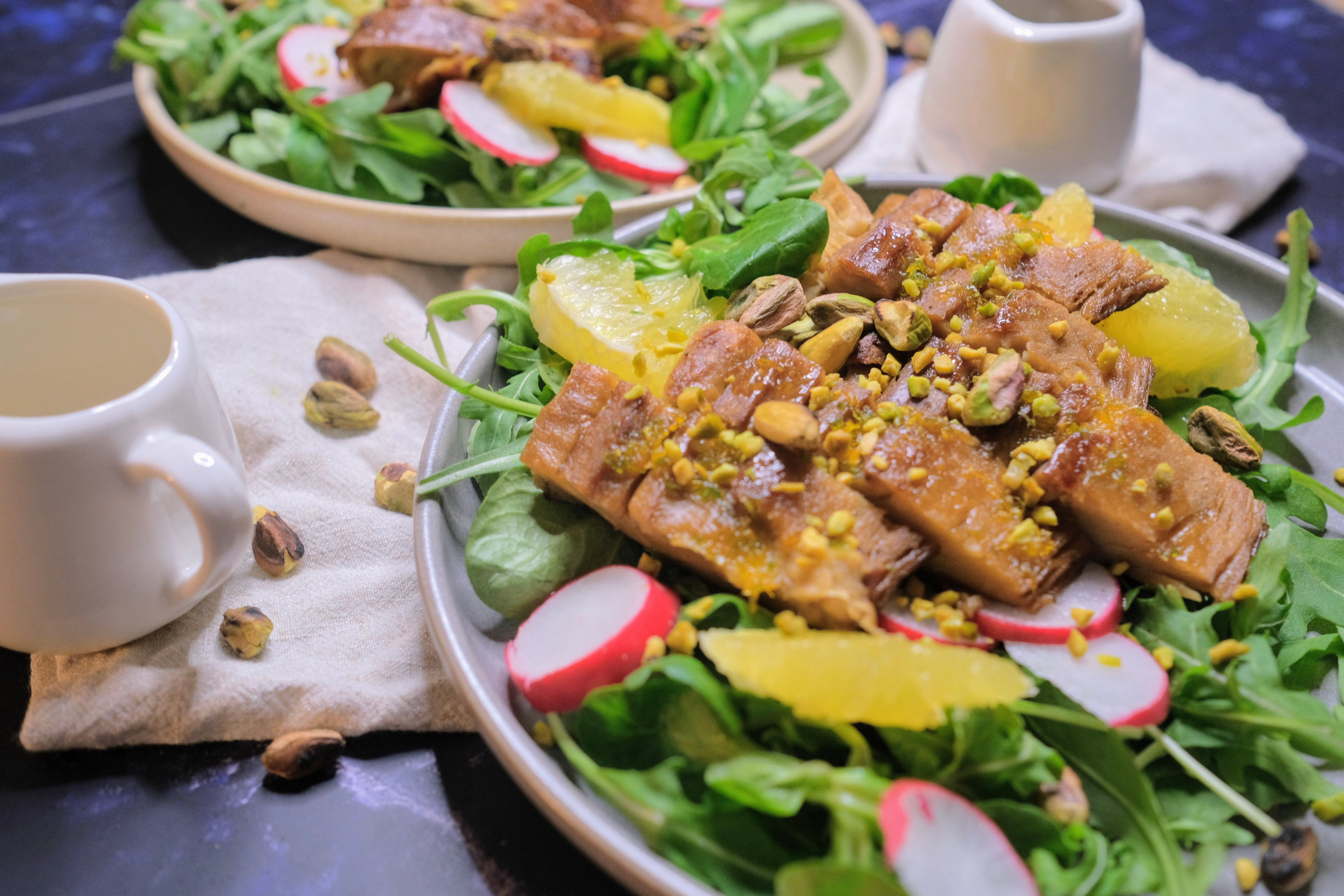 Salat mit veganer Entenbrust!