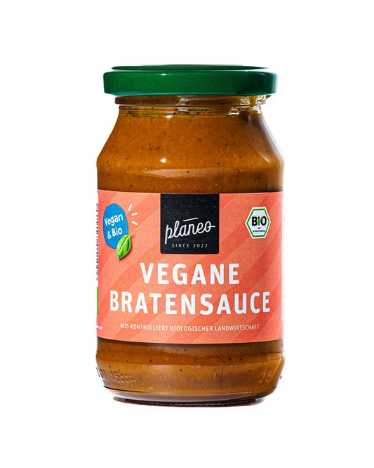 Die BIO vegane Bratensauce von planeo ist die perfekte Begleitung zu veganen Bratengerichten wie unserer veganen Ente oder einem selbstgemachten Festtagsbraten aus unserem Seitan fix.