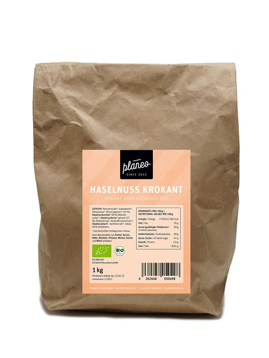 Bio vegane Bruchschokolade Haselnuss Krokant lecker und günstig bei planeo kaufen!