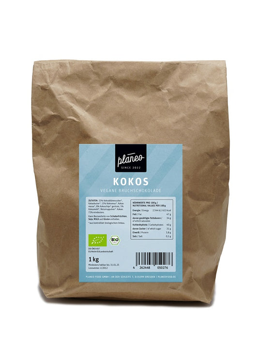 Bio vegane Bruchschokolade Kokos lecker und günstig bei planeo kaufen!