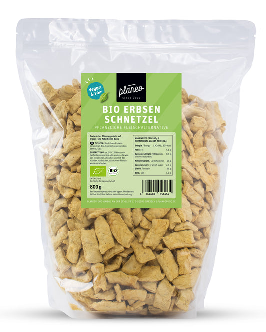 Vegane Schnetzel auf Erbsenbasis und in Bioqualität nur bei planeo kaufen!