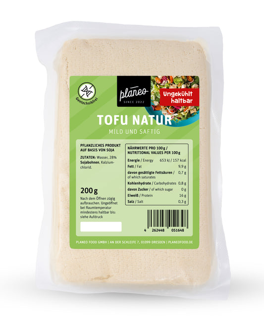 Der neue Tofu Natur 200g von planeo ist als ungekühlter Tofu eine absolute Bereicherung für Deine Küche.