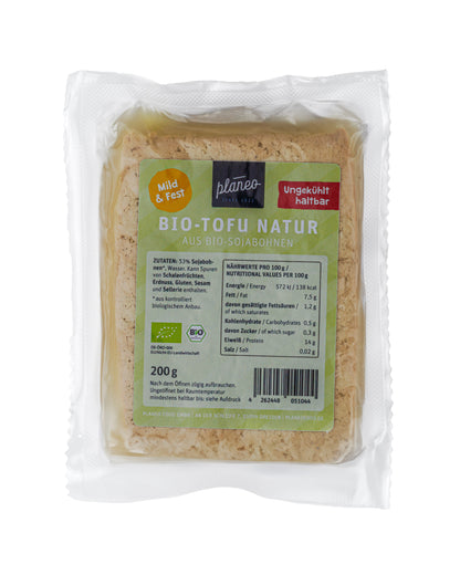 Ungekühlt haltbarer BIO Tofu Natur von planeo - lecker und günstig! 