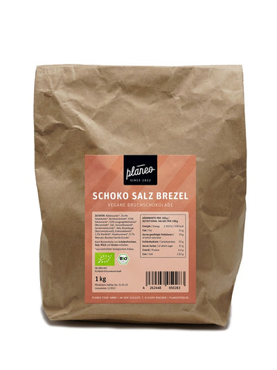 planeo - BIO Vegane Bruchschokolade - Schoko Salz Brezel