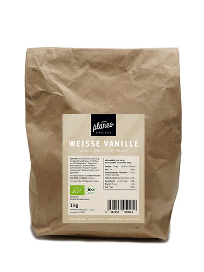 planeo - BIO Vegane Bruchschokolade - Weisse Vanille