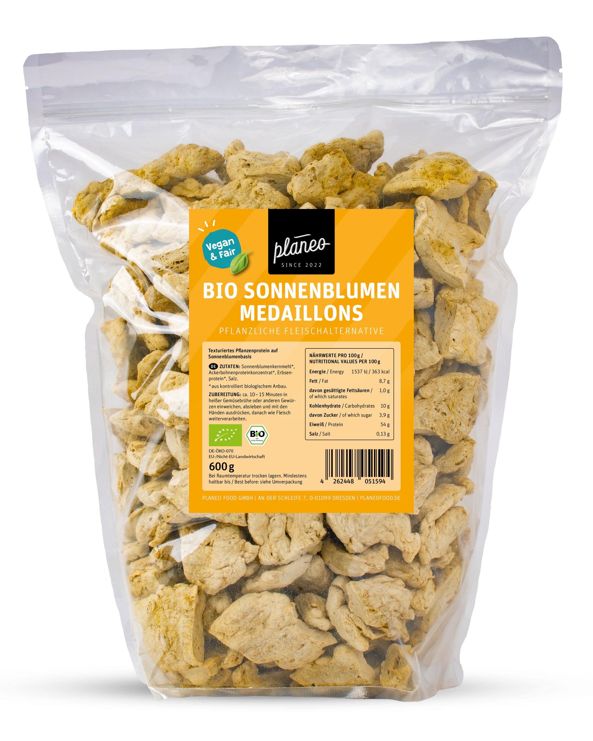 Du liebst Sonnenblumen Medaillons als veganen Fleischersatz, dann bist du bei planeo genau richtig!