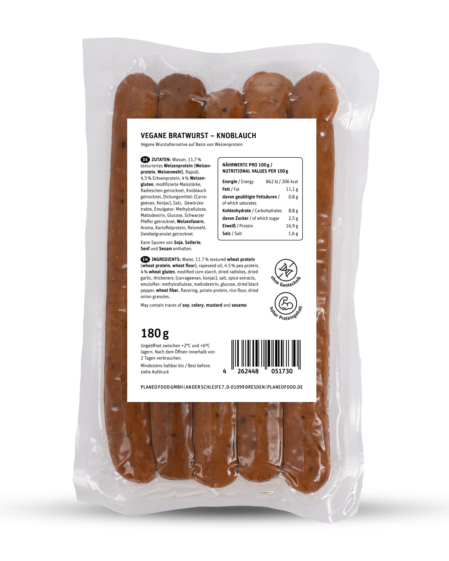 planeo - Vegane Bratwurst - Knoblauch