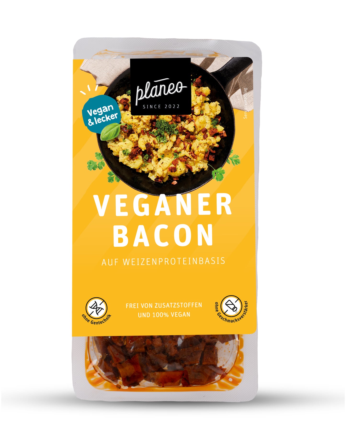 Der lecker vegane Bacon von planeo verfeinert jedes Essen und gibt eine leckere Würze.
