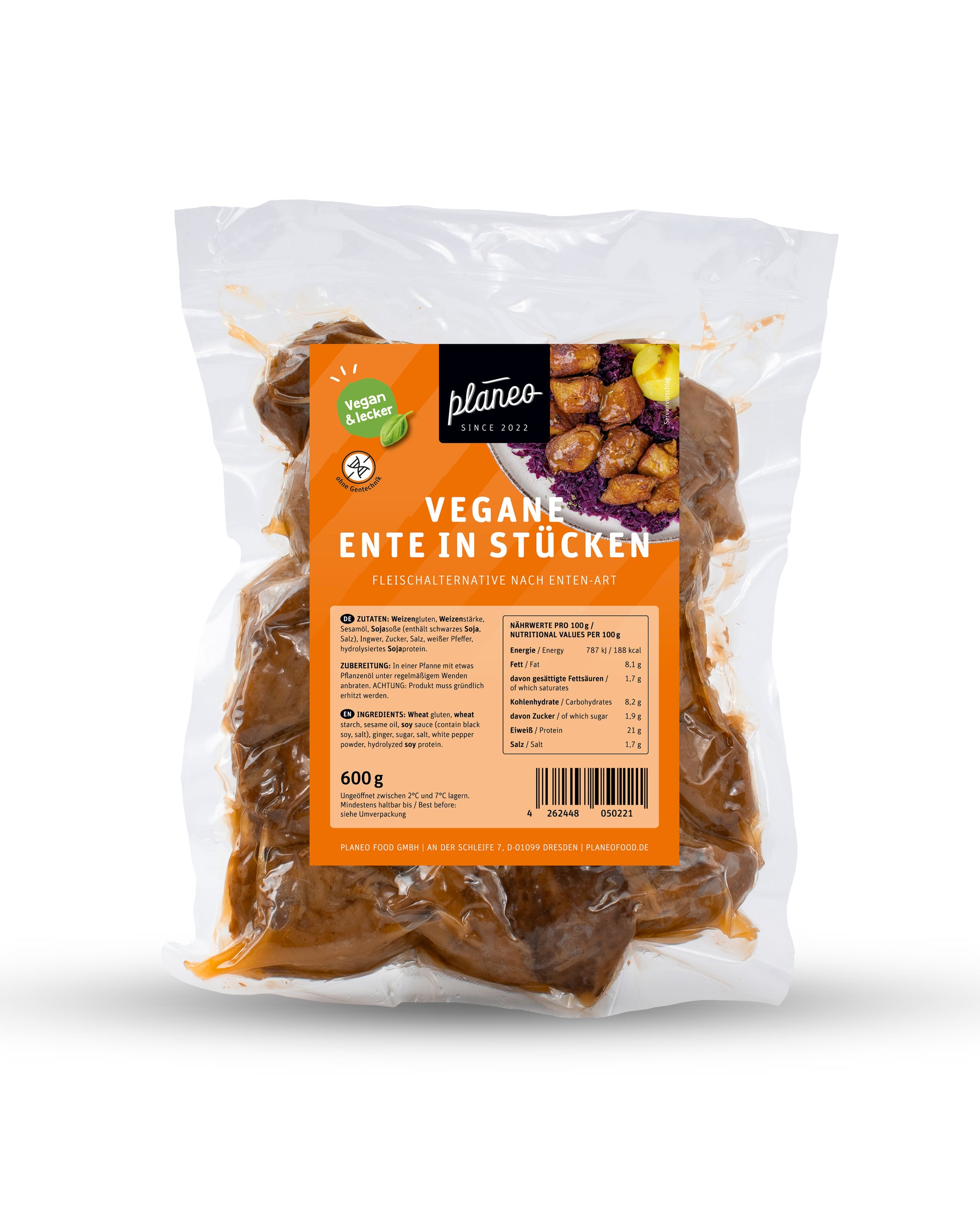 Mit der Veganen Ente in Stücken von planeo ist vegane Ente süß-sauer kein unerfüllter Traum mehr!