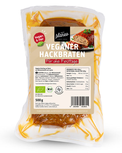 Der Bio Vegane Hackbraten von planeo ist saftig, lecker und genau das richtige für die Festtage.