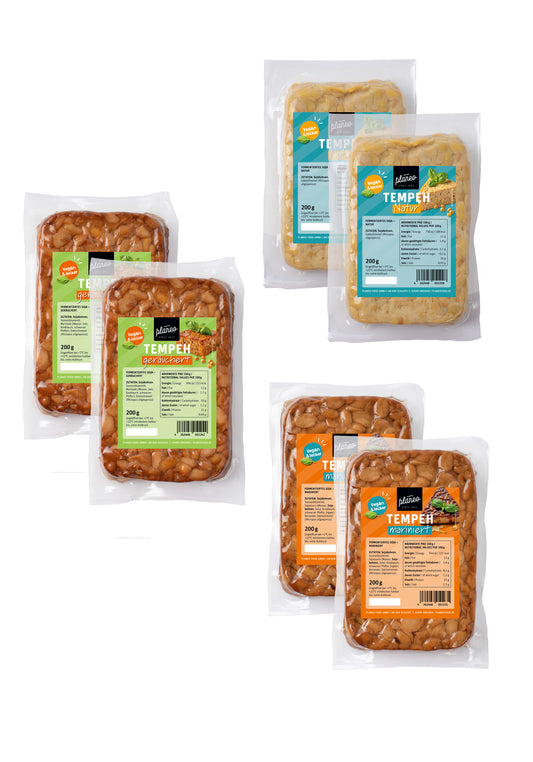 Die ganze Vielfalt der Tempeh von planeo in einem Bundle.